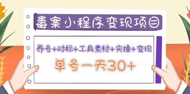 毒案小程序变现项目：养号+对标+工具素材+实操+变现柒柒网创吧-网创项目资源站-副业项目-创业项目-搞钱项目柒柒网创吧