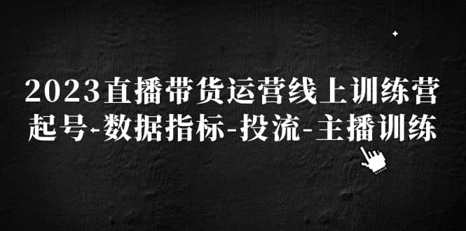 2023直播带货运营线上训练营，起号-数据指标-投流-主播训练柒柒网创吧-网创项目资源站-副业项目-创业项目-搞钱项目柒柒网创吧