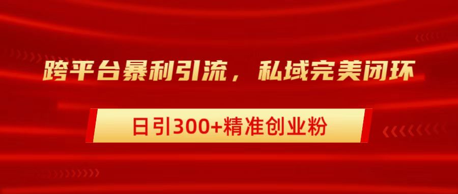 跨平台暴力引流，私域完美闭环，日引300+精准创业粉柒柒网创吧-网创项目资源站-副业项目-创业项目-搞钱项目柒柒网创吧