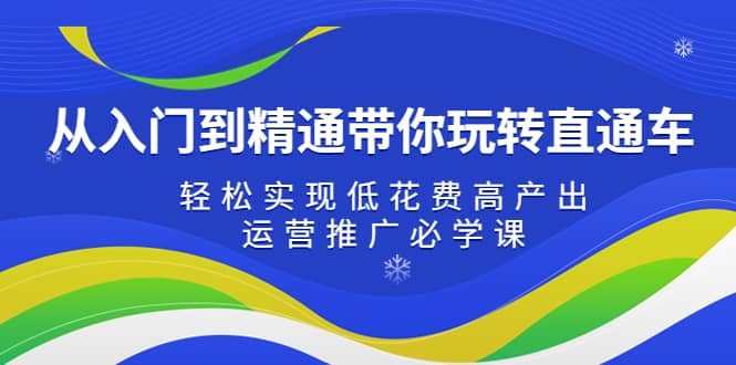 从入门到精通带你玩转直通车：轻松实现低花费高产出，35节运营推广必学课柒柒网创吧-网创项目资源站-副业项目-创业项目-搞钱项目柒柒网创吧