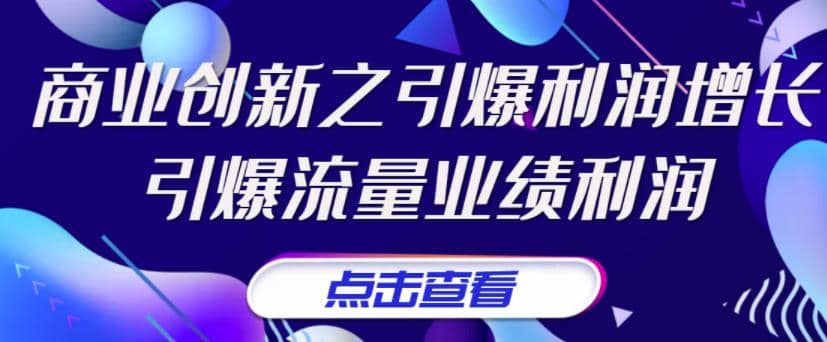 《商业创新之引爆利润增长》引爆流量业绩利润柒柒网创吧-网创项目资源站-副业项目-创业项目-搞钱项目柒柒网创吧