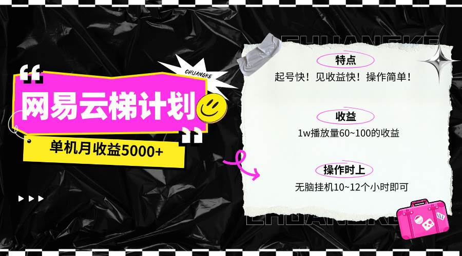 最新网易云梯计划网页版，单机月收益5000+！可放大操作柒柒网创吧-网创项目资源站-副业项目-创业项目-搞钱项目柒柒网创吧