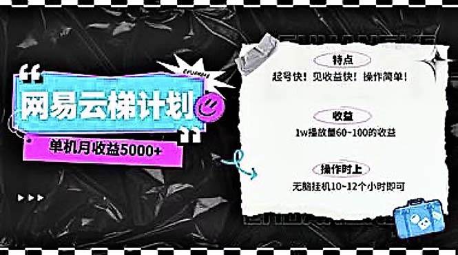 2024网易云云梯计划 单机日300+ 无脑月入5000+柒柒网创吧-网创项目资源站-副业项目-创业项目-搞钱项目柒柒网创吧