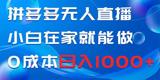 拼多多无人直播，小白在家就能做，0成本日入1000+柒柒网创吧-网创项目资源站-副业项目-创业项目-搞钱项目柒柒网创吧