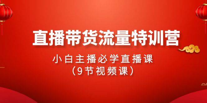 2024直播带货流量特训营，小白主播必学直播课（9节视频课）柒柒网创吧-网创项目资源站-副业项目-创业项目-搞钱项目柒柒网创吧