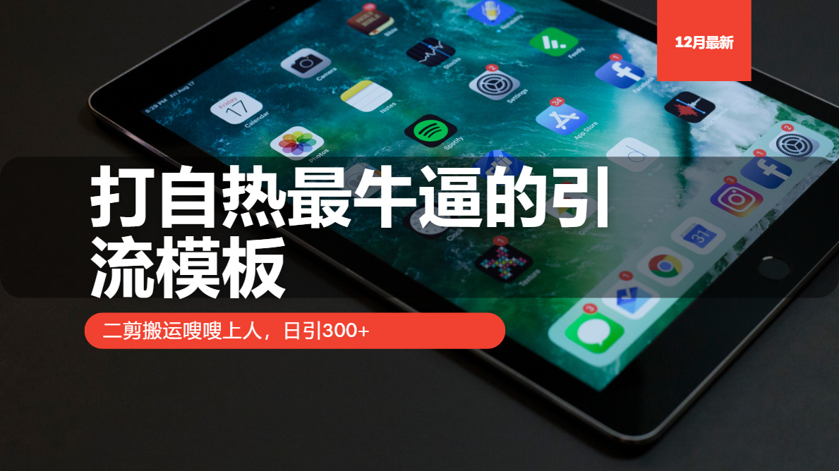 打自热最牛逼的引流模板，日引300+，二剪搬运嗖嗖上人柒柒网创吧-网创项目资源站-副业项目-创业项目-搞钱项目柒柒网创吧